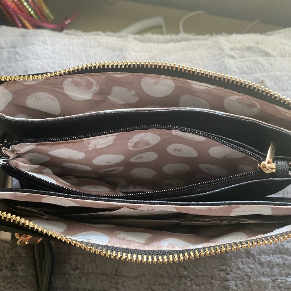 NWT ISabelle vegan leather crossbody/clutch/shoulder bag black - Picture 7 of 16